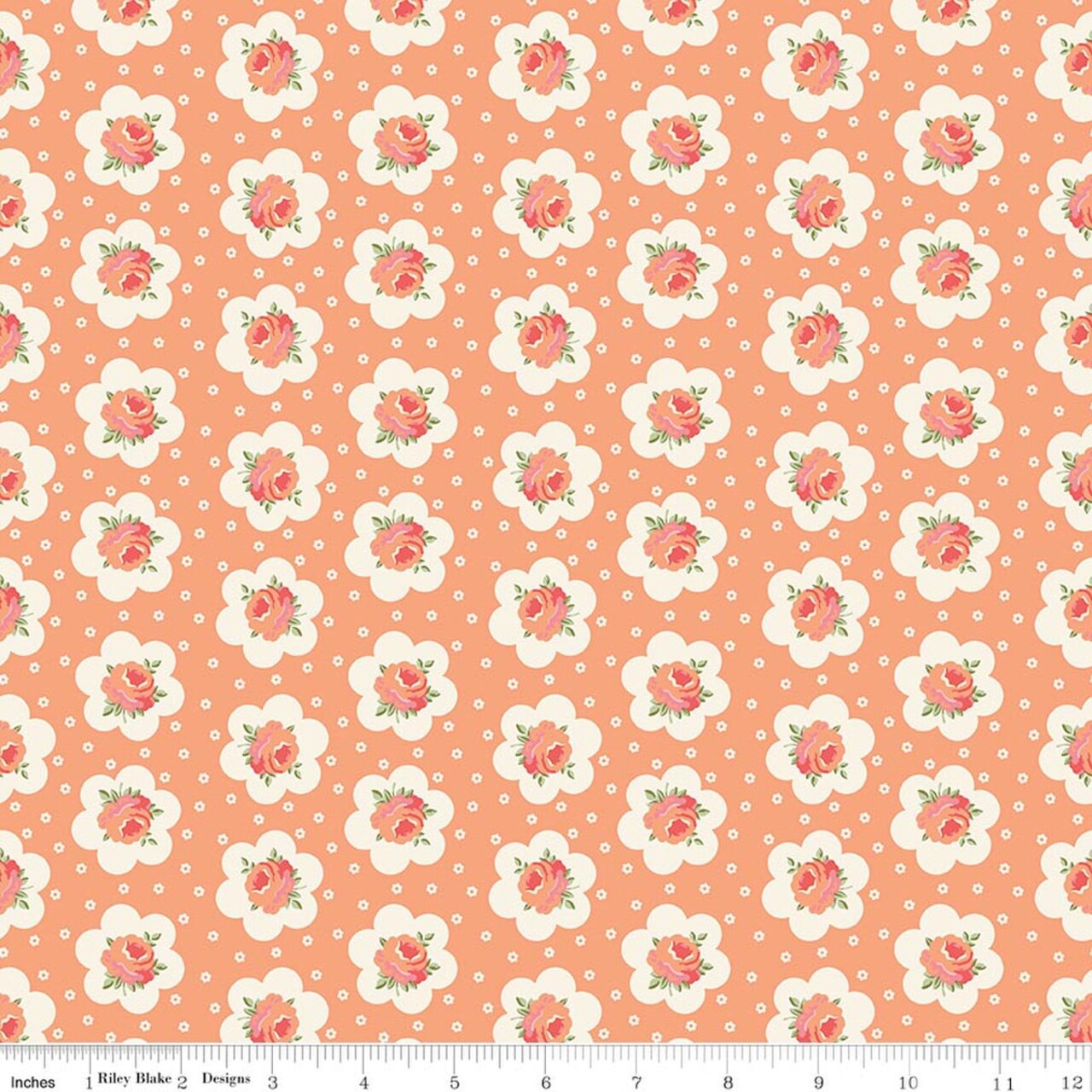 Tea Tin in Rose Peach (c17423-peach) | Peach Cobbler | Lily Ashbury | Riley Blake